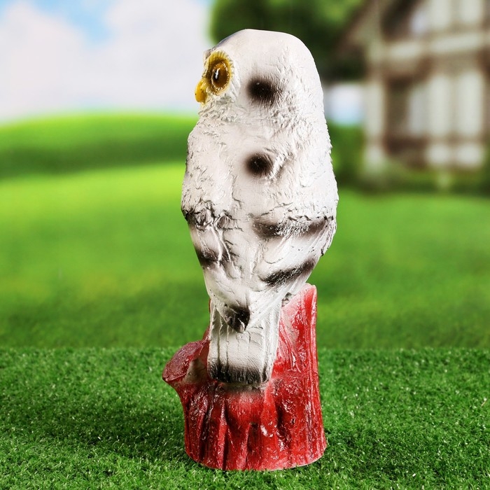 Садовая фигура Садовая фигура "Сова на пне" полярная, 28см