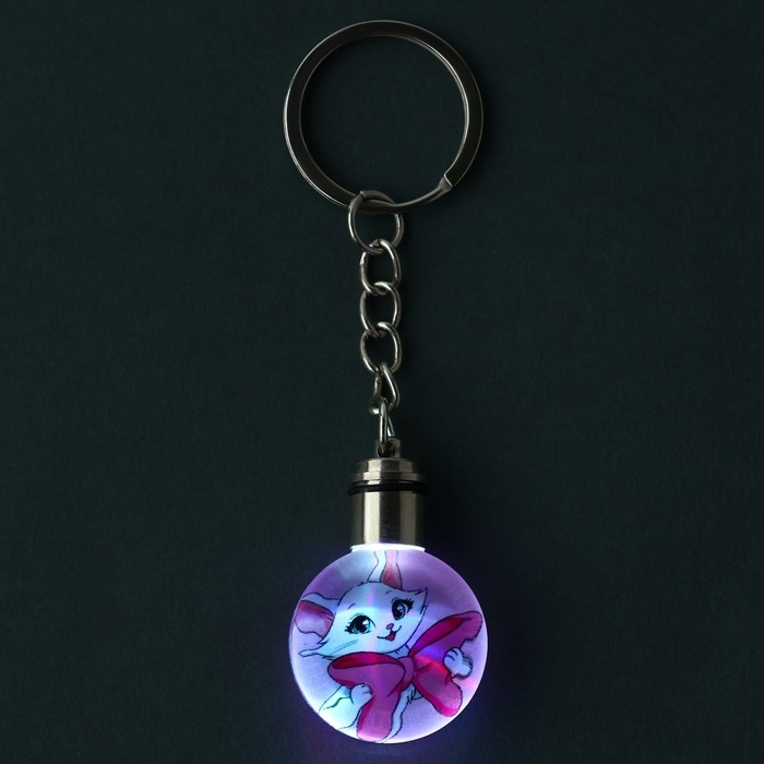 Брелок для ключей с фонариком &laquo;Кошечка&raquo;, 4 х 2 см