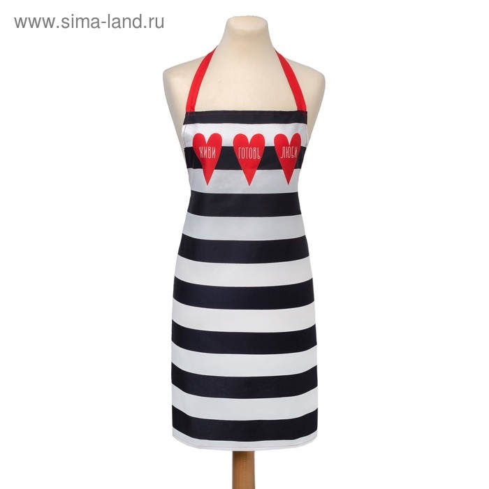 Фартук &laquo;Этель: Живи.Готовь:.Люби.&raquo; 70х60 см, 100% хлопок, саржа 190 гр/м&sup2;