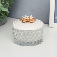 Шкатулка стекло, керамика "Золотой цветок" МИКС 6,5х8,5х8,5 см Шкатулка стекло, керамика "Золотой цветок" МИКС 6,5х8,5х8,5 см