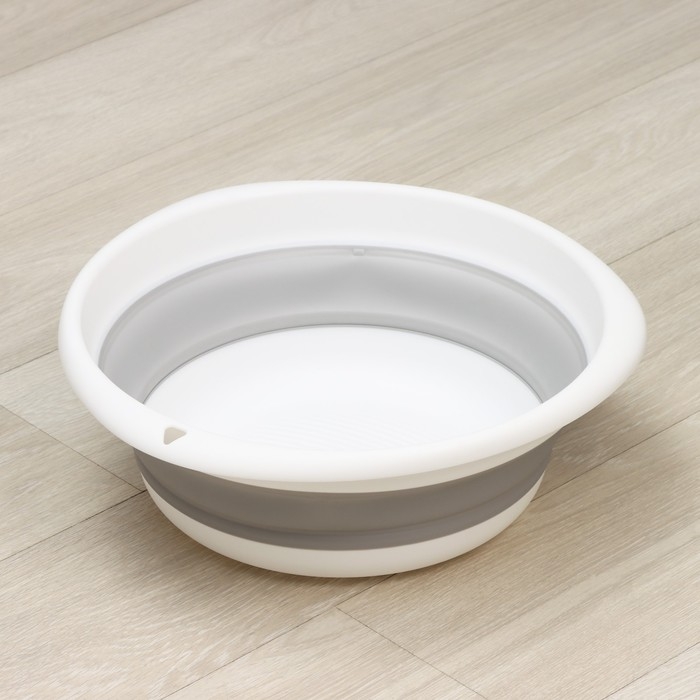 Таз складной «Флекс», 10 л, 39.5×40×5.5 см, цвет смоки Таз складной «Флекс», 10 л, 39.5×40×5.5 см, цвет смоки