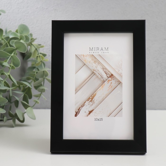 Фоторамка пластик Фоторамка пластик "МИРАМ" 10х15 см, 641877-4, чёрный (пластиковый экран)