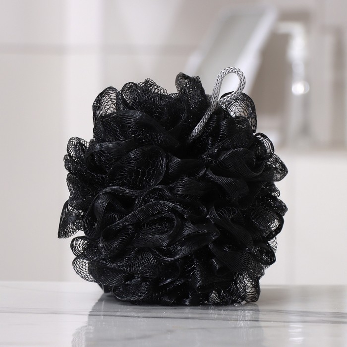 Мочалка для тела &laquo;Шар&raquo;, 50 гр, цвет чёрный