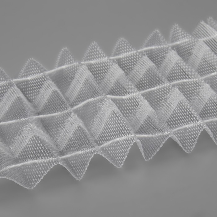 Шторная лента, органза, 7 см, 50 &plusmn; 1 м, цвет прозрачный