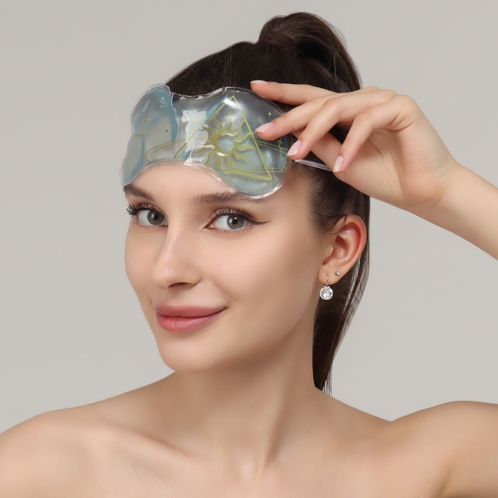 Гелевая маска для области вокруг глаз «День», 18,5 × 7,5 × 0,4 см, цвет голубой Гелевая маска для области вокруг глаз «День», 18,5 × 7,5 × 0,4 см, цвет голубой