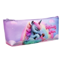 Пенал мягкий, 1 отделение, 80 х 190(225) х 40 мм, объёмный, ПМО 32-20, "Зефирная единорожка" 71625
