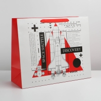 Пакет подарочный ламинированный горизонтальный, упаковка, &laquo;Космос: Изучай&raquo;, XL 49 х 40 х 19 см