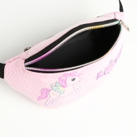 Сумка поясная детская на молнии &laquo;Выбражулька&raquo;, цвет розовый