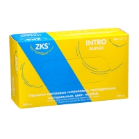 Перчатки ZKS нитриловые  Intro Duplex голубые 3гр размер S 100 пар/уп