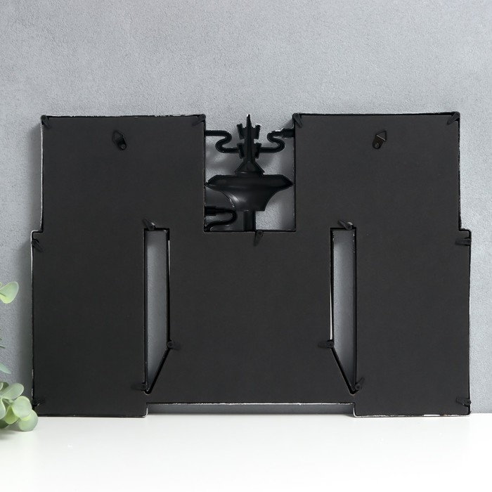 Фоторамка пластик на 5 фото 10х15 см Фоторамка пластик на 5 фото 10х15 см "Ноутбук" тёмное серебро 30,5х44,5 см