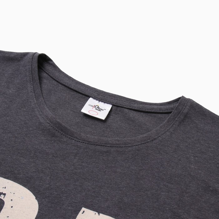 Футболка мужская "CAMPING LIFE", цвет темно-серый, размер 46