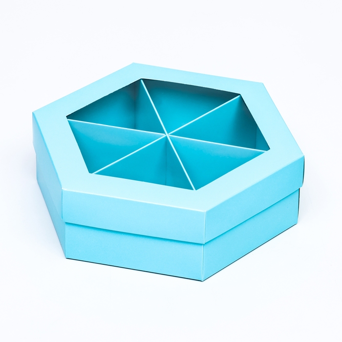 Менажница Голубая, 18,5 х 18,5 х 5,5 см Менажница Голубая, 18,5 х 18,5 х 5,5 см