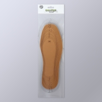 Стельки для обуви, утеплённые, универсальные, р-р RU до 43 (р-р Пр-ля до 45), 27,5 см, пара, цвет коричневый