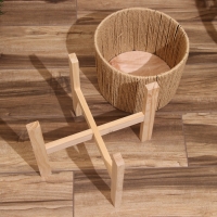 Набор плетёных кашпо, 3 шт, 29х29х22 см, цв. тёмно-бежевый