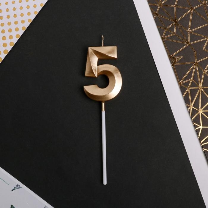 Свеча для торта, цифра &laquo;5&raquo;, 11,5 х 2,3 см
