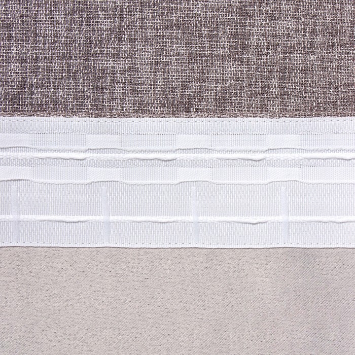 Штора портьерная Этель Natural 145*265 см, цв.серый, рогожка/блэкаут, пл. 275 г/м2