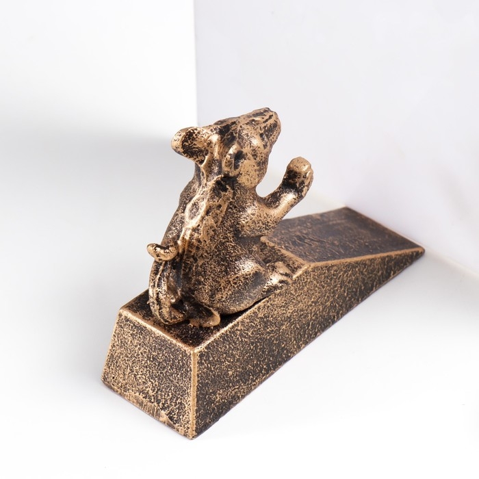 Стоппер дверной чугун Стоппер дверной чугун "Мышка" золотая патина 11х4х14 см