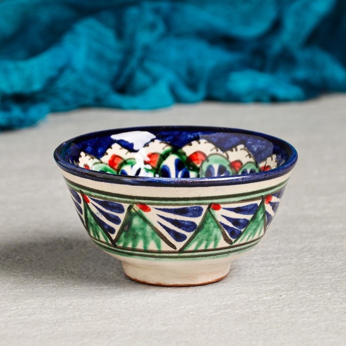 Пиала Риштанская керамика "Узоры",  9,5 см микс