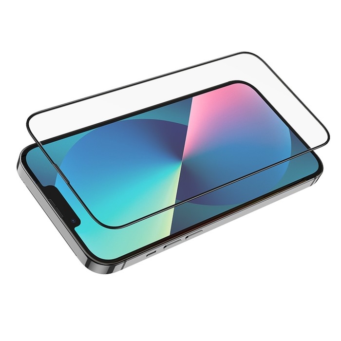 Защитное стекло Hoco A26, для iPhone 13 mini, с защитной сеткой для микрофона, черная рамка