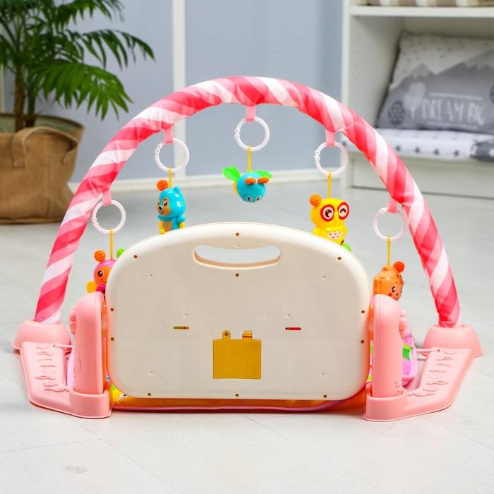 Развивающий коврик &laquo;Жирафик&raquo;, с пианино, розовый