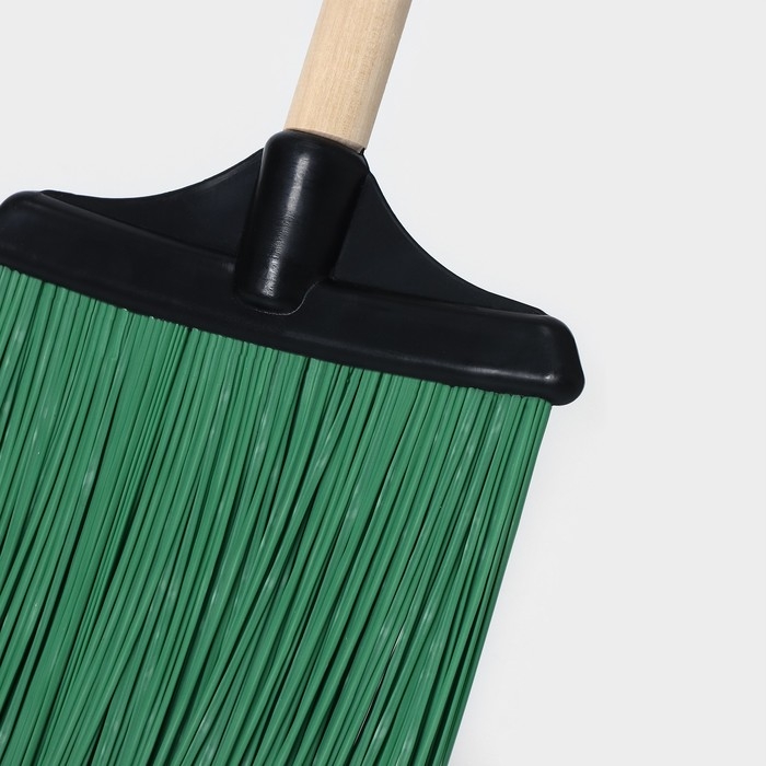 Метла полипропиленовая &laquo;Плоская&raquo;, с черенком, цвет МИКС