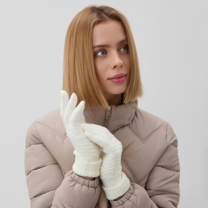 Перчатки женские MINAKU 21 см белый Перчатки женские MINAKU 21 см белый