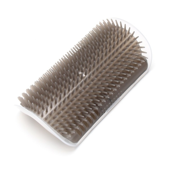 Массажер - чесалка на угол с кошачьей мятой для кошек, размер L, 17*11*6.2, серый Массажер - чесалка на угол с кошачьей мятой для кошек, размер L, 17*11*6.2, серый