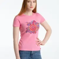 Футболка женская «Узор», розовая, размер XL Футболка женская «Узор», розовая, размер XL
