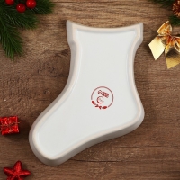 Новый год. Блюдо новогоднее керамическое &laquo;Лисичка&raquo;, 20х15.5х3 см, цвет белый