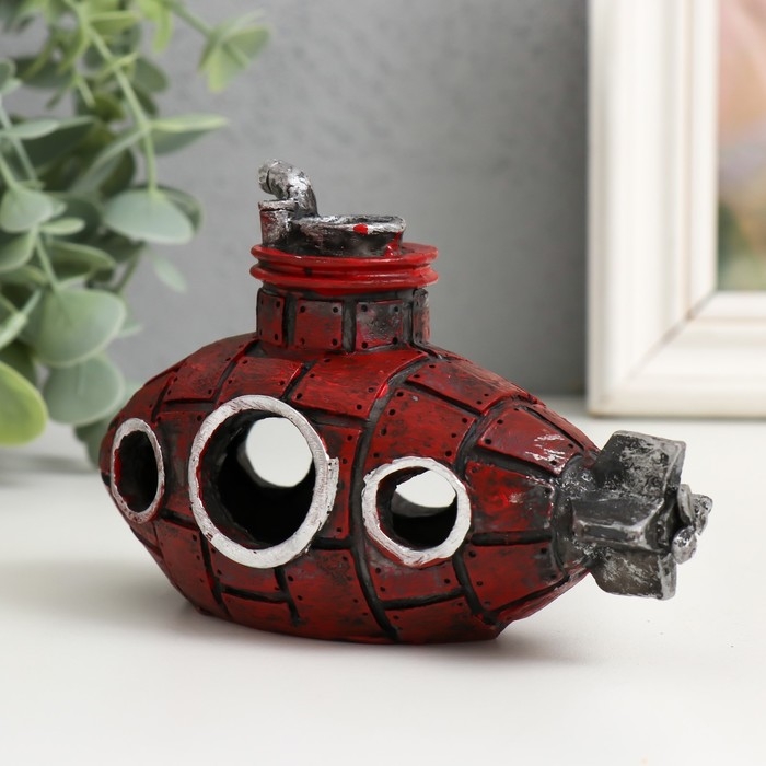 Фигурка для флорариума полистоун Фигурка для флорариума полистоун "Подводная лодка" МИКС 14х7х9 см