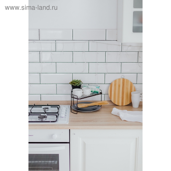 Полка универсальная угловая Доляна, 31&times;24,5&times;16 см, цвет коричневый