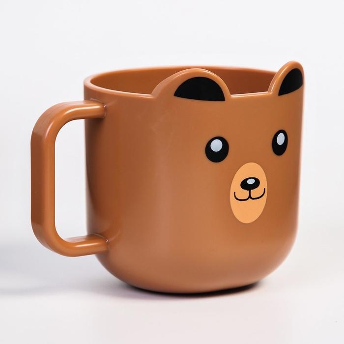 Кружка детская 260 мл., &laquo;Мишка&raquo;, цвет коричневый