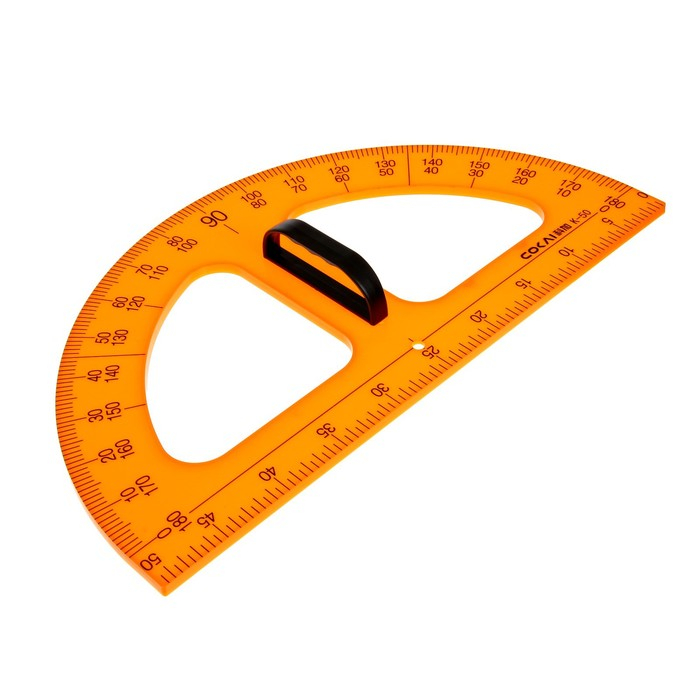 Транспортир для школьной доски, с держателем, 180 гр, корпуса оранжевый Транспортир для школьной доски, с держателем, 180 гр, корпуса оранжевый