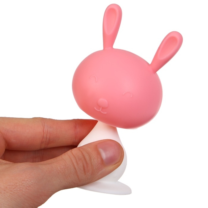 Прорезыватель силиконовый «Зайка», с погремушкой, на присоске, цвет розовый, Крошка Я Прорезыватель силиконовый «Зайка», с погремушкой, на присоске, цвет розовый, Крошка Я