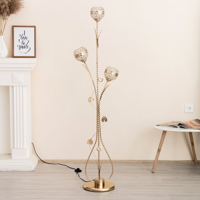 Торшер Торшер "Букет" 3хE27 40Вт золото 60х28х165 см