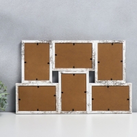 Фоторамка МДФ на 6 фото 10х15 см "Белая состаренная" 29,5х46,5х2 см Фоторамка МДФ на 6 фото 10х15 см "Белая состаренная" 29,5х46,5х2 см