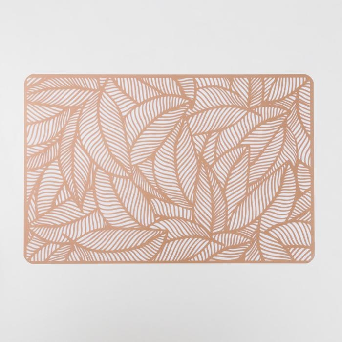 Салфетка сервировочная на стол «Листья», 43×28 см, цвет металлик коричневый Салфетка сервировочная на стол «Листья», 43×28 см, цвет металлик коричневый