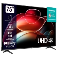 Телевизор Hisense 75A6K, 75", 3840x2160, DVB-T2/C/S2, HDMI 3, USB 2, Smart TV, чёрный