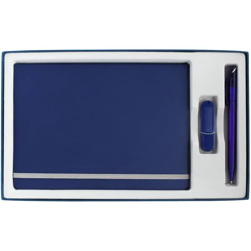 Коробка In Form с ложементом под ежедневник, флешку, ручку, ver. 2, синяя Коробка In Form с ложементом под ежедневник, флешку, ручку, ver. 2, синяя