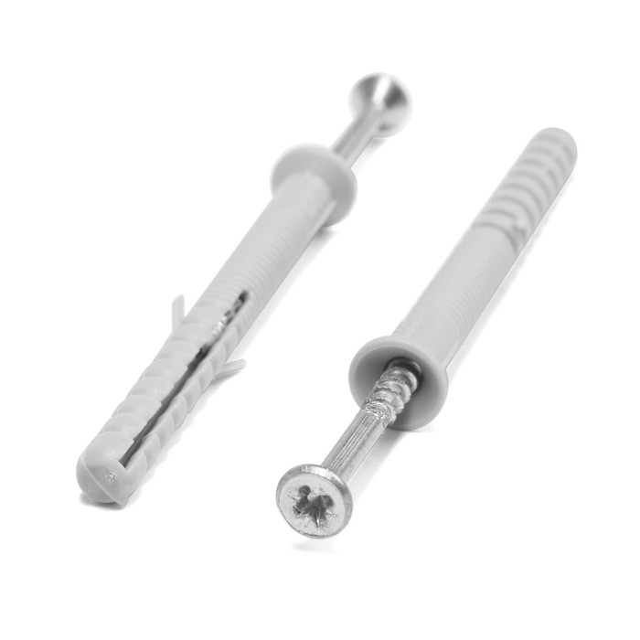 Дюбель-гвоздь Дюбель-гвоздь "Стройбат", полипропиленовый, потайная манжета, 6x60 мм, 16 шт