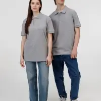 Рубашка поло унисекс Pacific, серый меланж, размер 4XL