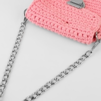 Цепочка для сумки, с карабинами, алюминиевая, 13,5 × 20,5 мм, 60 см, цвет серебряный Цепочка для сумки, с карабинами, алюминиевая, 13,5 × 20,5 мм, 60 см, цвет серебряный