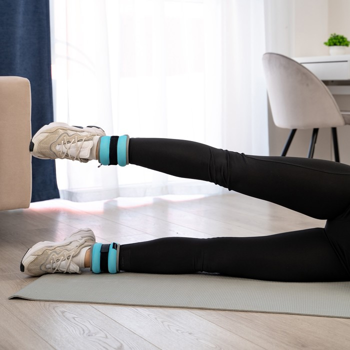 Утяжелители неопреновые ONLYTOP, 2 шт. х 0,25 кг, цвет голубой