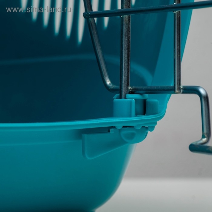 Переноска для животных до 9 кг Переноска для животных до 9 кг "Пижон", металлическая дверь, 43х29х27,5 см, бело-бирюзовая