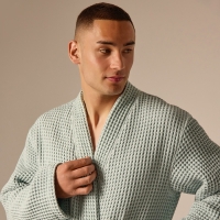 Халат вафельный мужской SL HOME: Boho "Аззура", размер S, 100% хлопок, 280 г/м2