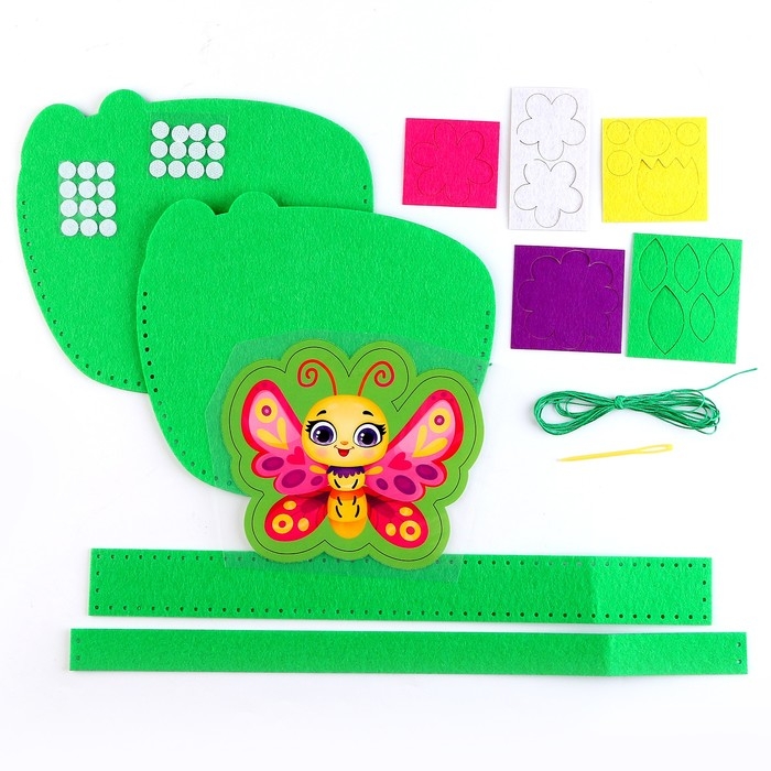 Набор для создания сумки из фетра &laquo;&lrm;Бабочка&raquo;&lrm; с термонаклейкой