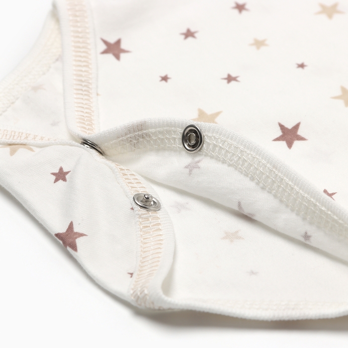 Боди детское с коротким рукавом, цвет белый/звезды, рост 80