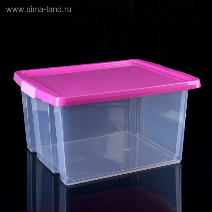 Контейнер для хранения с крышкой, 30 л, 47&times;36,5&times;24,5 см, цвет МИКС