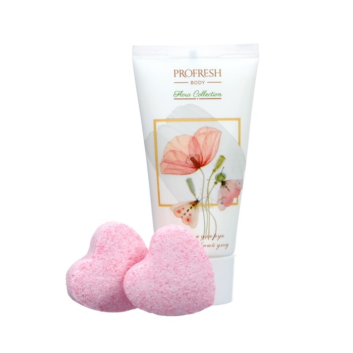 Подарочный набор Profresh: Крем для рук, 50 мл + Бурлящая соль для ванны, 2 шт по 20 г
