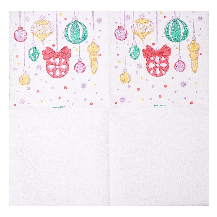 Салфетки новогодние бумажные &laquo;С Новым годом: шары&raquo;, однослойные, 24х24 см, 20 шт.